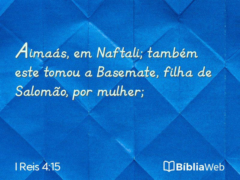 I Reis 4:15 em imagem para compartilhar