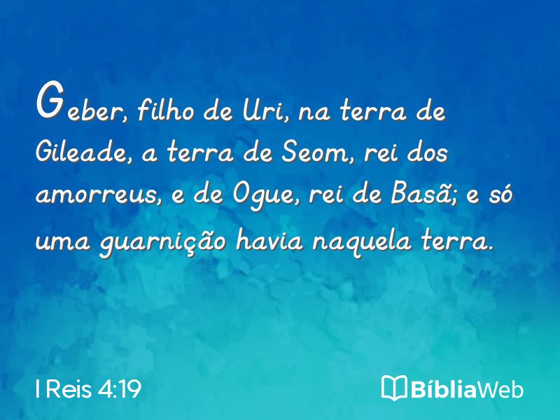 I Reis 4:19 em imagem para compartilhar