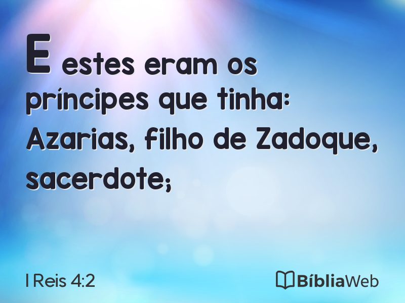 I Reis 4:2 em imagem para compartilhar