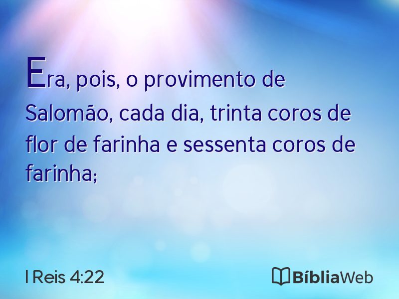 I Reis 4:22 em imagem para compartilhar