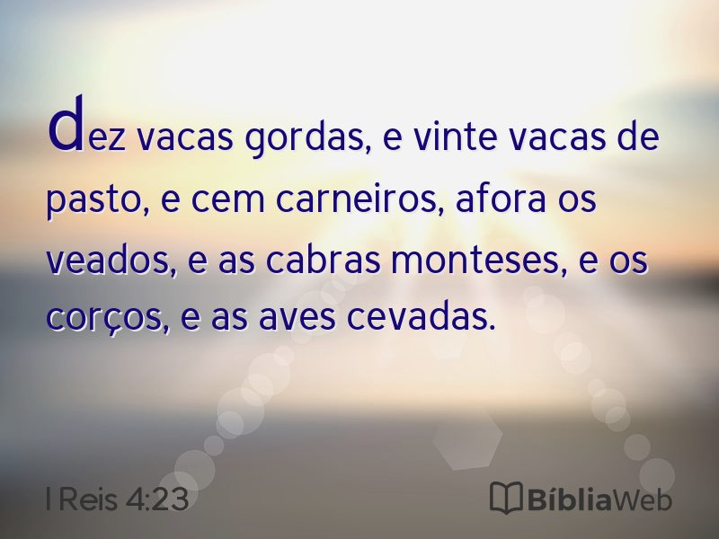 I Reis 4:23 em imagem para compartilhar