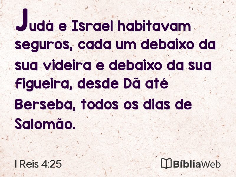 I Reis 4:25 em imagem para compartilhar