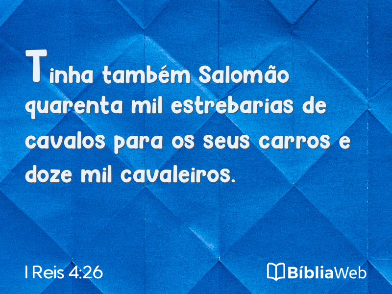I Reis 4:26 em imagem para compartilhar