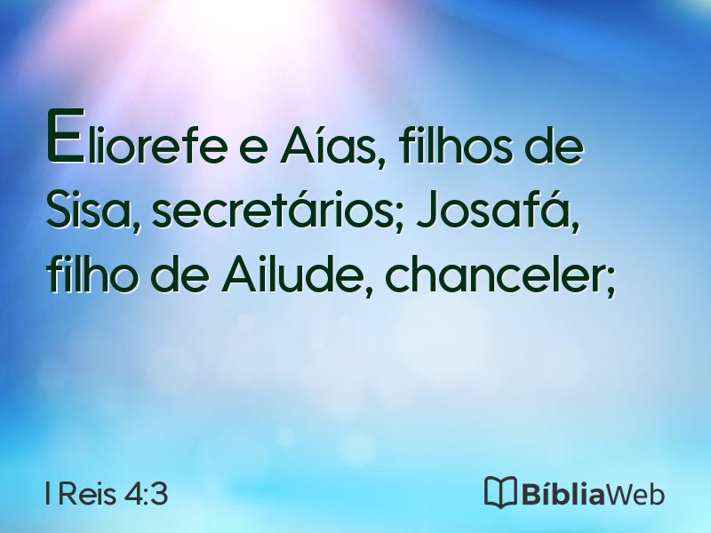 I Reis 4:3 em imagem para compartilhar