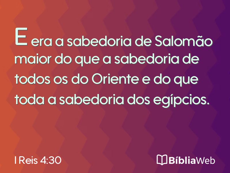 I Reis 4:30 em imagem para compartilhar