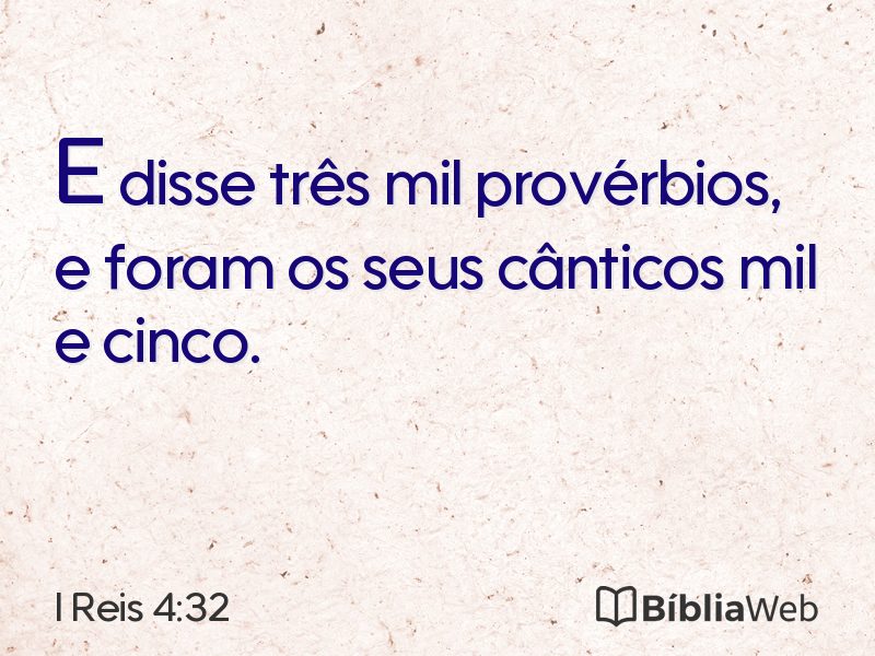 I Reis 4:32 em imagem para compartilhar