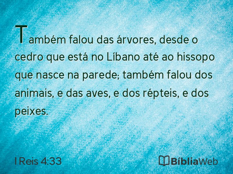 I Reis 4:33 em imagem para compartilhar