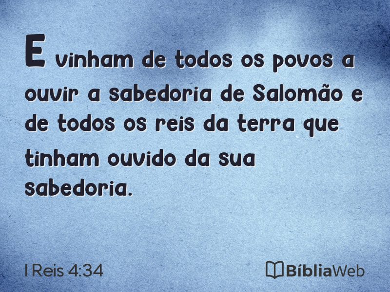 I Reis 4:34 em imagem para compartilhar