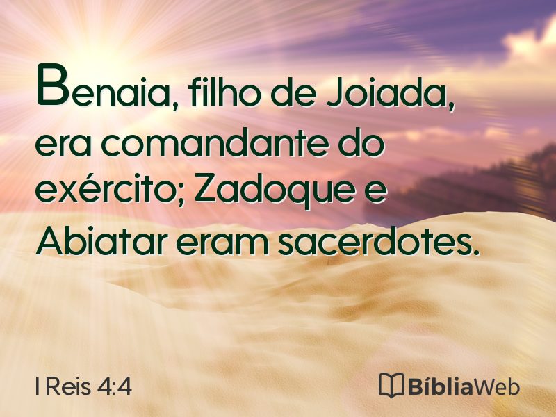 I Reis 4:4 em imagem para compartilhar