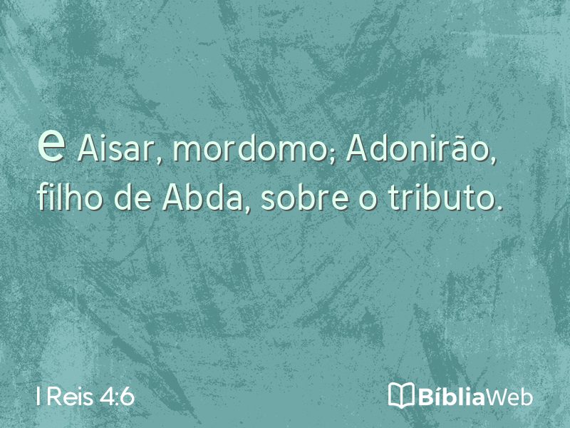 I Reis 4:6 em imagem para compartilhar
