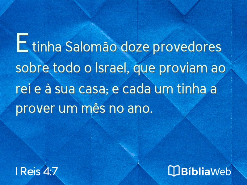 I Reis 4:7 em imagem para compartilhar