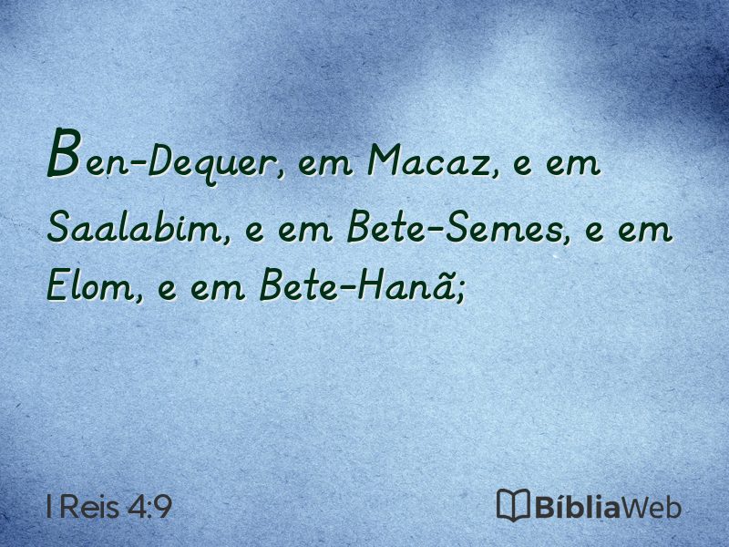 I Reis 4:9 em imagem para compartilhar