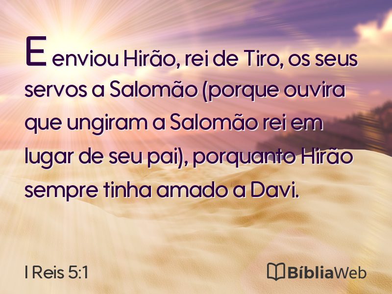 I Reis 5:1 em imagem para compartilhar