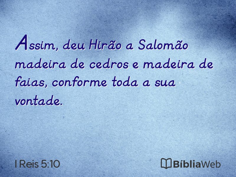 I Reis 5:10 em imagem para compartilhar