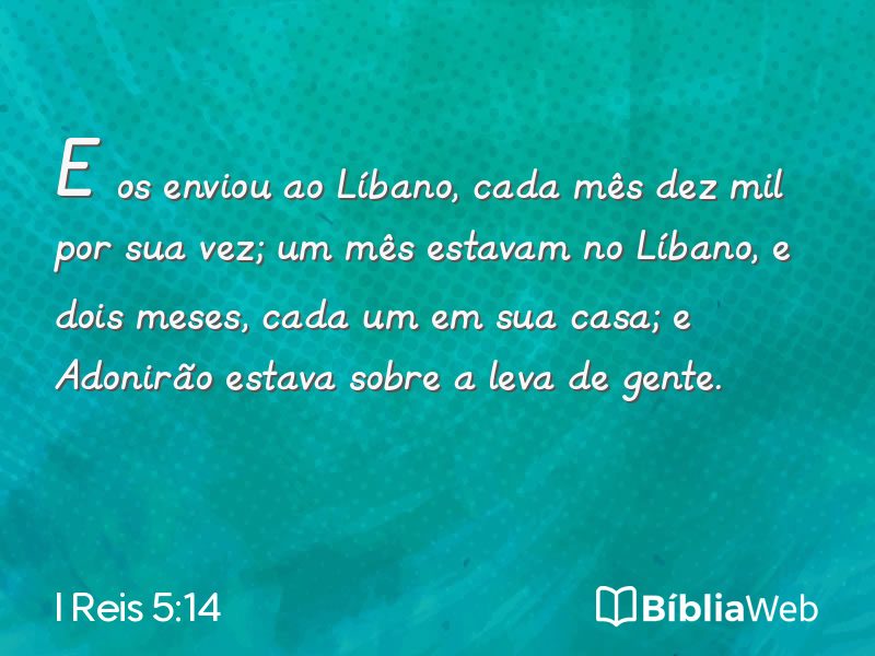 I Reis 5:14 em imagem para compartilhar