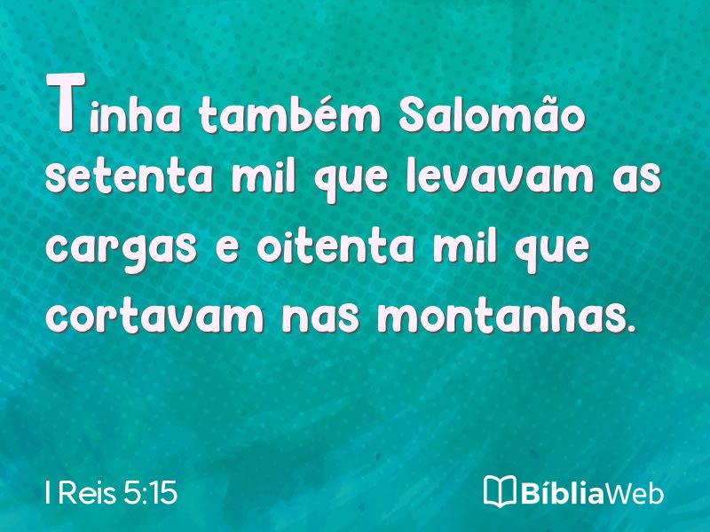 I Reis 5:15 em imagem para compartilhar