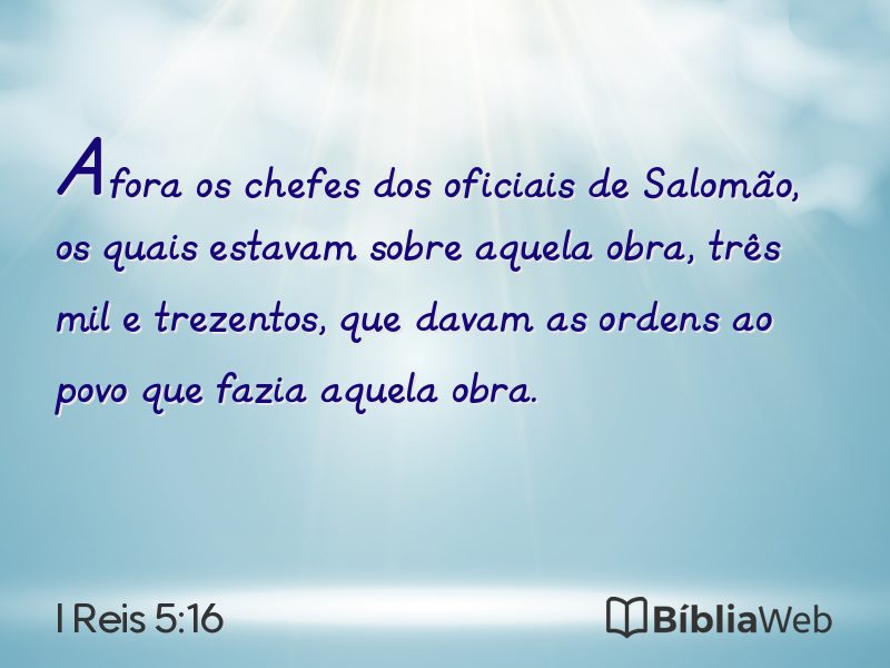I Reis 5:16 em imagem para compartilhar