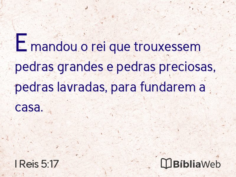 I Reis 5:17 em imagem para compartilhar