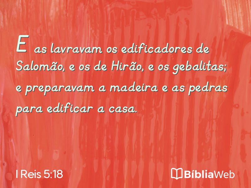 I Reis 5:18 em imagem para compartilhar
