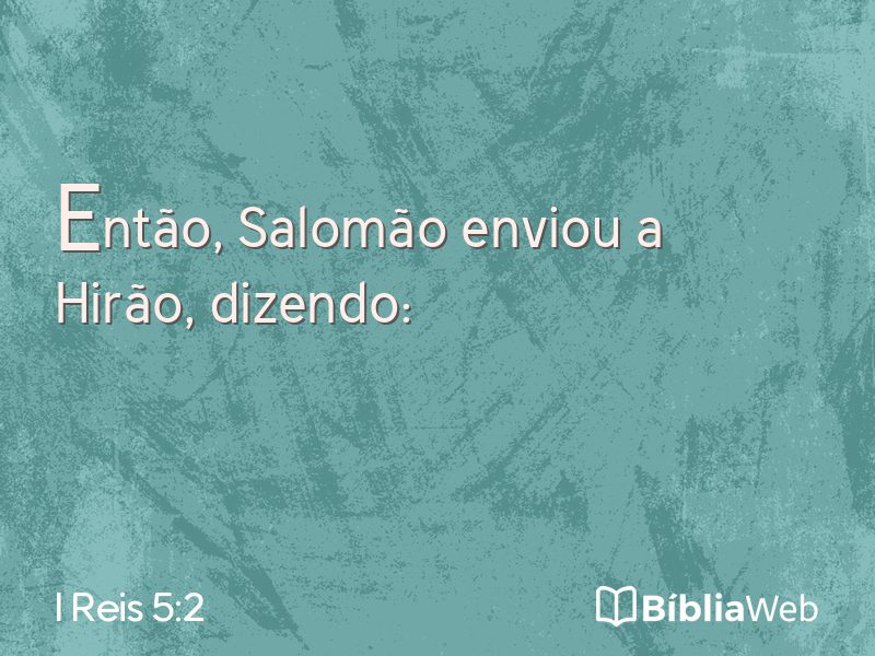 I Reis 5:2 em imagem para compartilhar