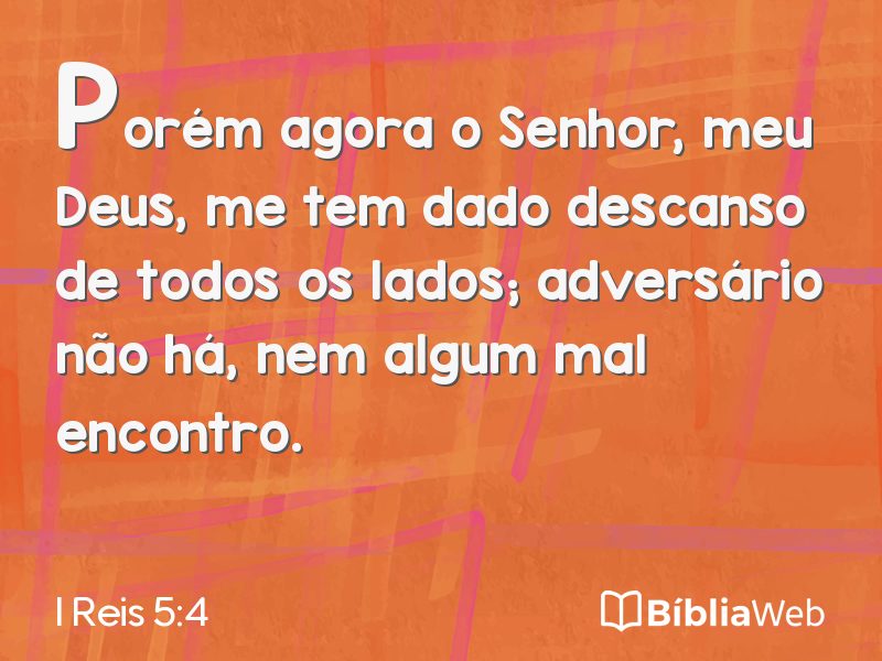 I Reis 5:4 em imagem para compartilhar