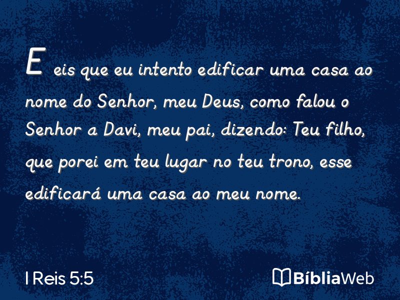 I Reis 5:5 em imagem para compartilhar
