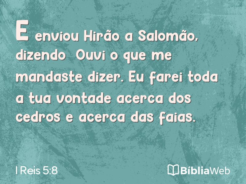 I Reis 5:8 em imagem para compartilhar