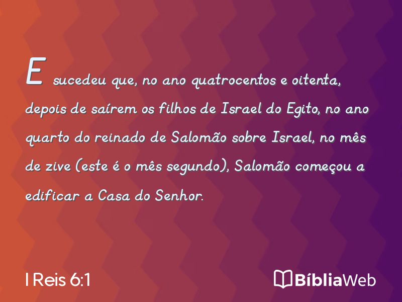 I Reis 6:1 em imagem para compartilhar