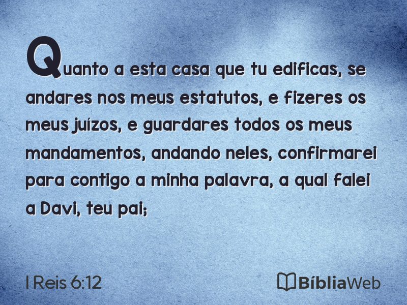I Reis 6:12 em imagem para compartilhar