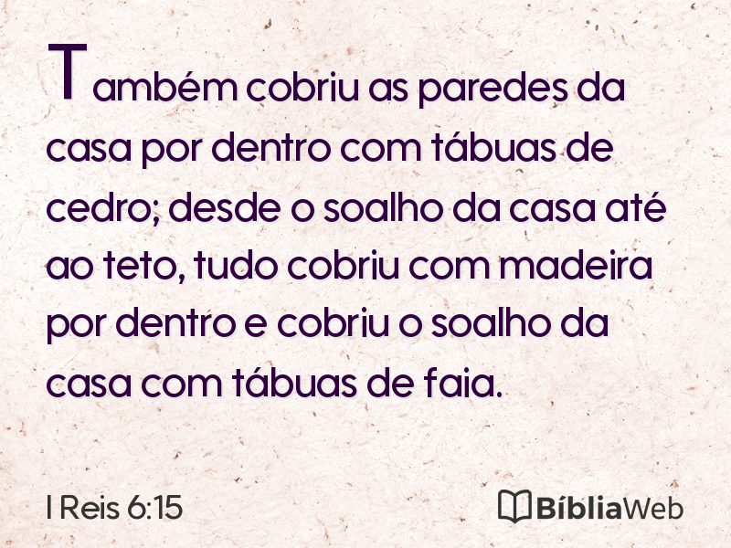 I Reis 6:15 em imagem para compartilhar
