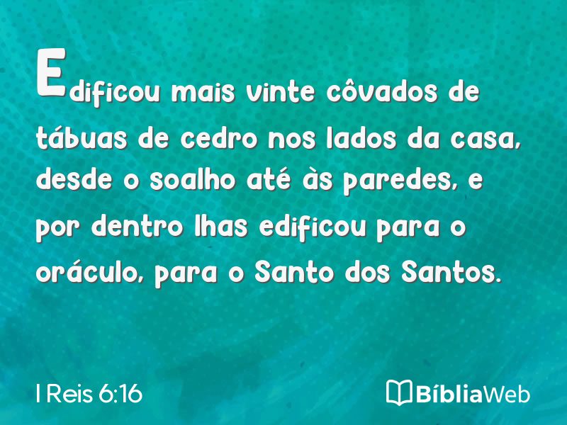 I Reis 6:16 em imagem para compartilhar