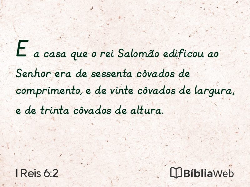 I Reis 6:2 em imagem para compartilhar