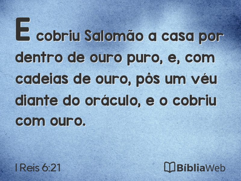 I Reis 6:21 em imagem para compartilhar