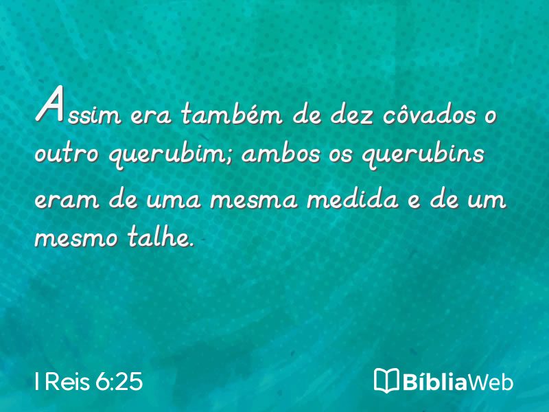 I Reis 6:25 em imagem para compartilhar