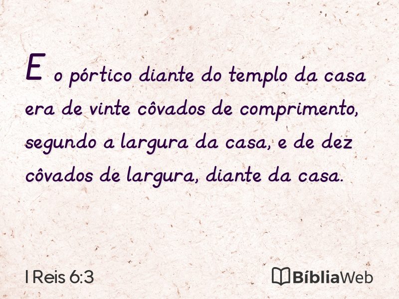 I Reis 6:3 em imagem para compartilhar
