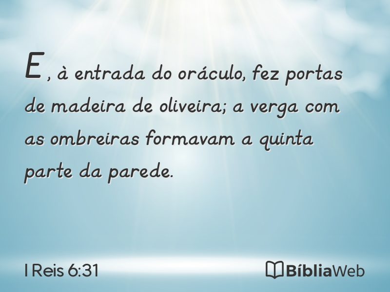 I Reis 6:31 em imagem para compartilhar