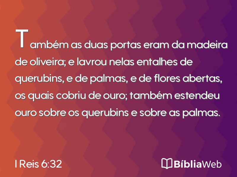 I Reis 6:32 em imagem para compartilhar