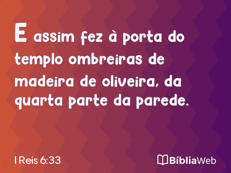 I Reis 6:33 em imagem para compartilhar