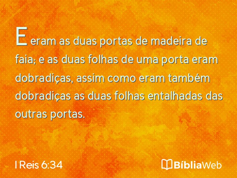 I Reis 6:34 em imagem para compartilhar