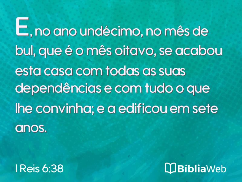 I Reis 6:38 em imagem para compartilhar