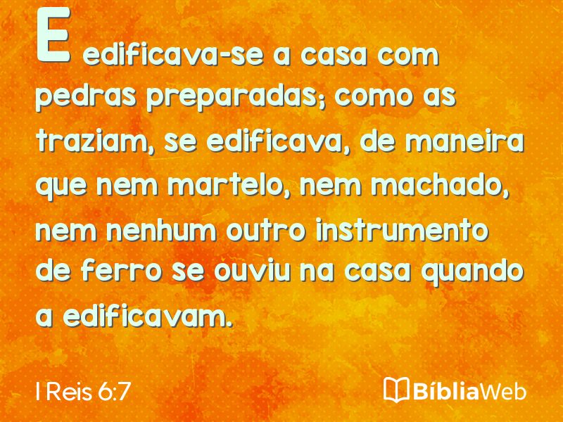 I Reis 6:7 em imagem para compartilhar