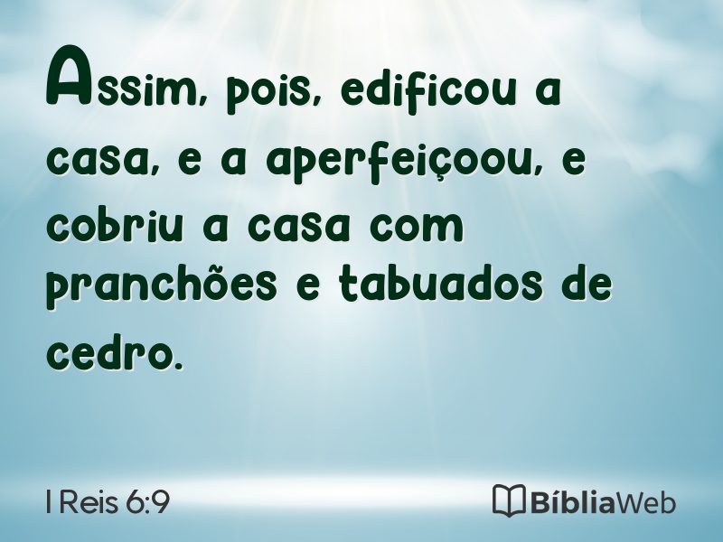 I Reis 6:9 em imagem para compartilhar