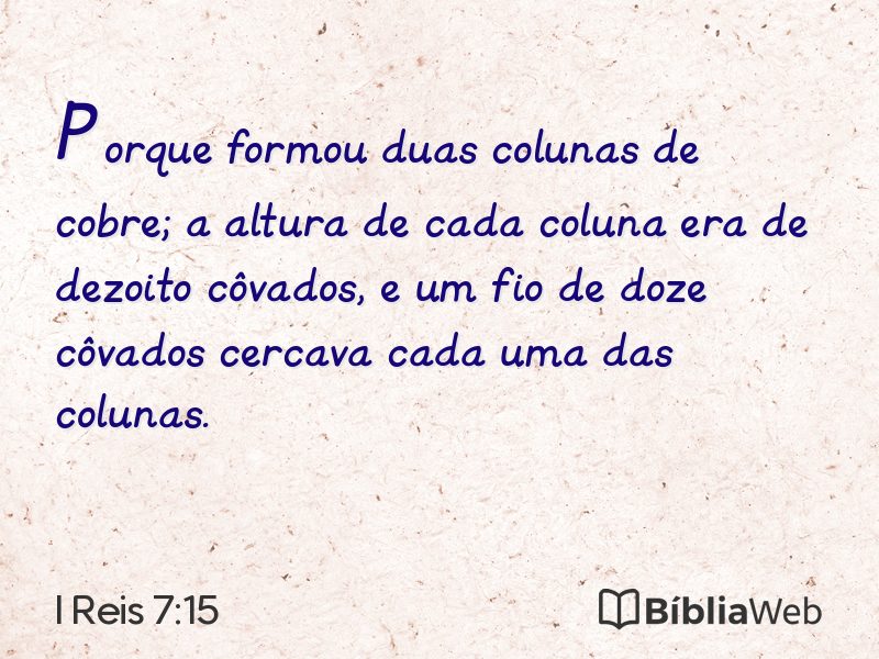 I Reis 7:15 em imagem para compartilhar
