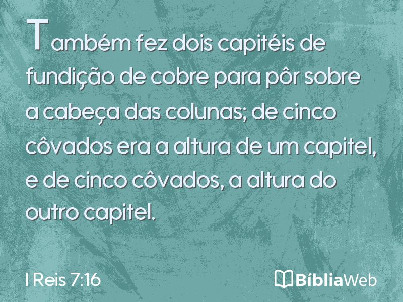 I Reis 7:16 em imagem para compartilhar