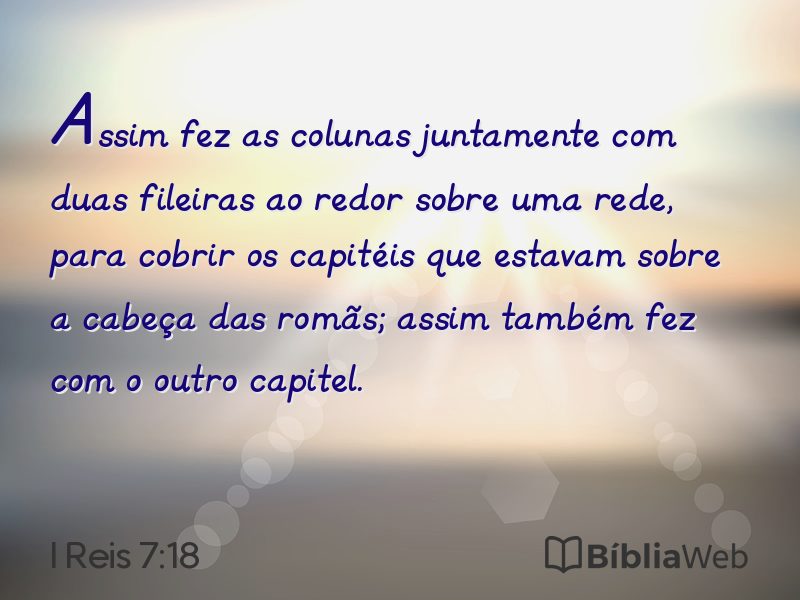 I Reis 7:18 em imagem para compartilhar