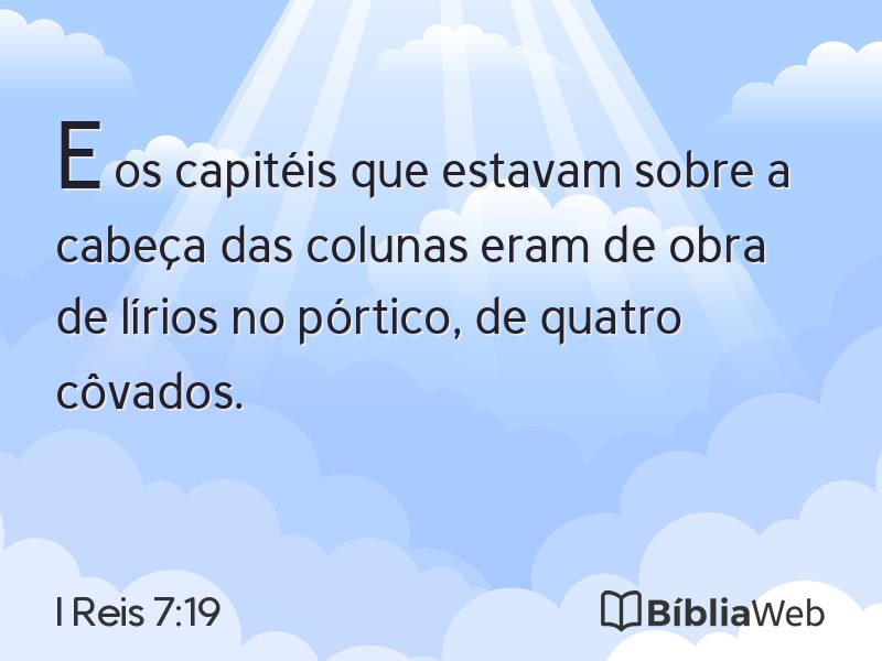 I Reis 7:19 em imagem para compartilhar