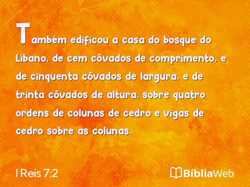 I Reis 7:2 em imagem para compartilhar