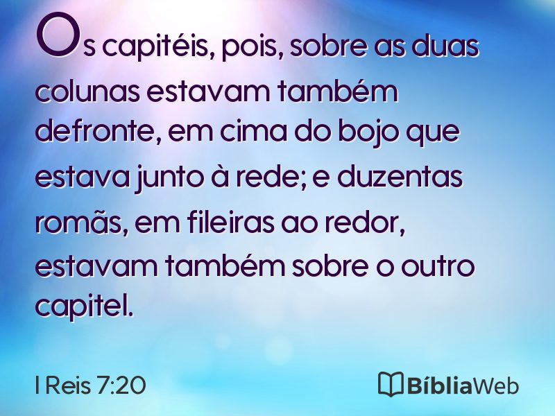 I Reis 7:20 em imagem para compartilhar