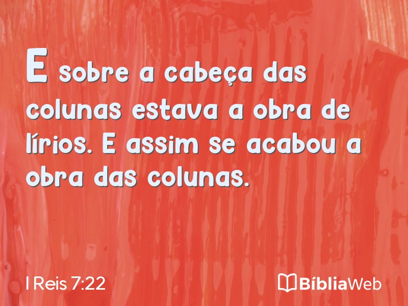 I Reis 7:22 em imagem para compartilhar