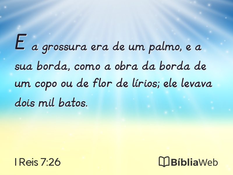 I Reis 7:26 em imagem para compartilhar